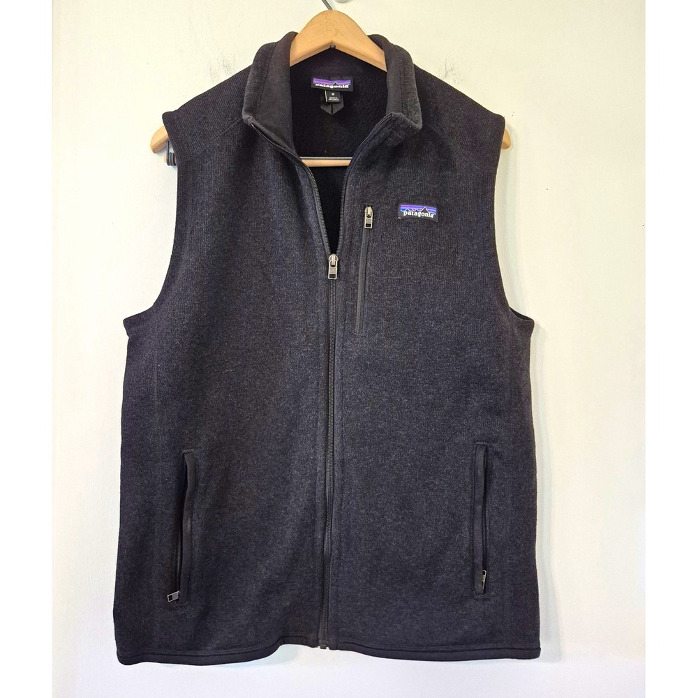 Patagonia Mens M Better Sweater Fleece Vest Black Full Zip 25882 Gorpcore Hiking